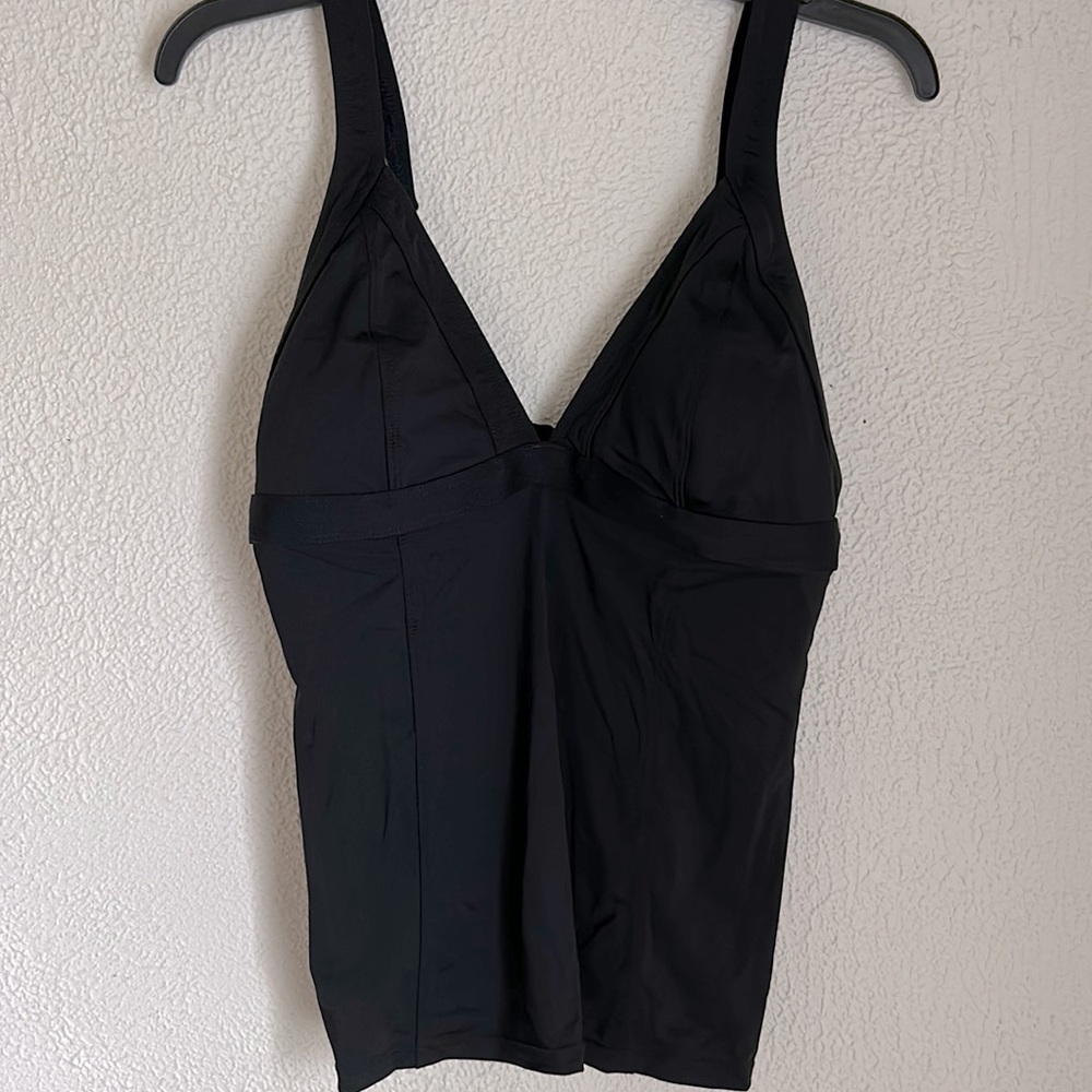 Athleta clean strap tankini adjustable strap swim top black - Picture 3 of 7